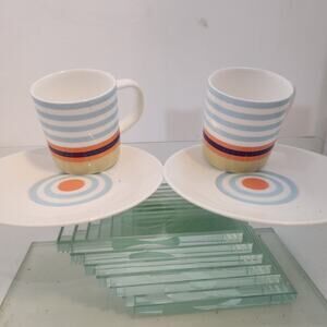 Set of 2 remember espresso cups and saucer